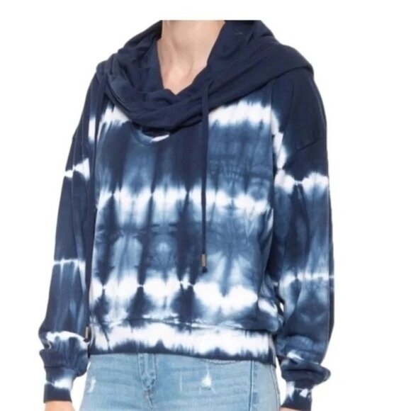 Young Fabulous & Broke Piper Blue Tie Dye Hoodie Lightweight Pullover - Picture 1 of 5